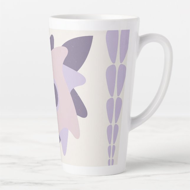 Purple pastel Decorative colourful tile  Latte Mug (Right)