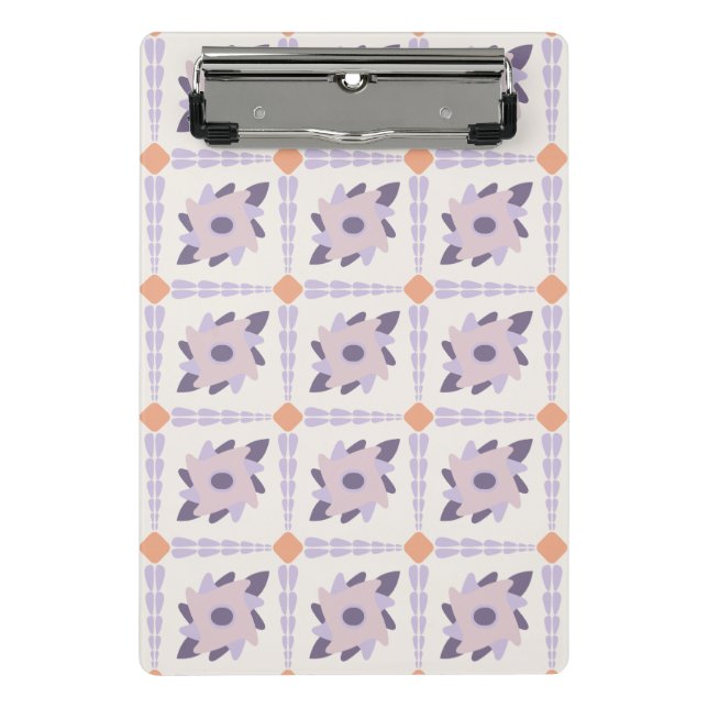 Purple pastel Decorative colourful tile  Mini Clipboard (Front)