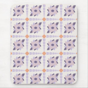 Purple pastel Decorative colourful tile Mouse Pad