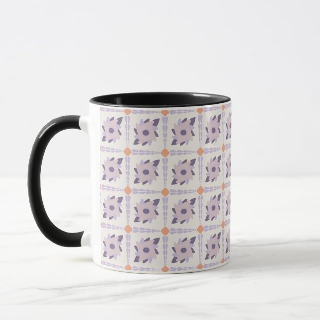 Purple pastel Decorative colourful tile  Mug (Left)