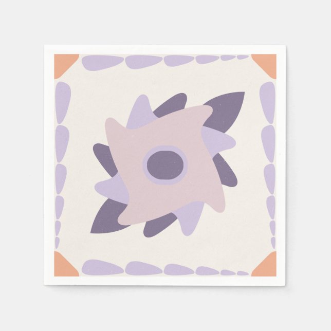 Purple pastel Decorative colourful tile  Napkin (Front)