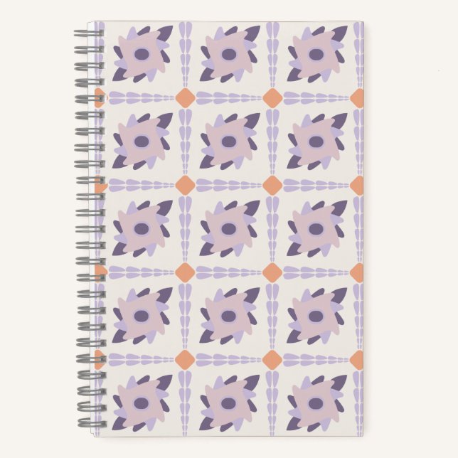 Purple pastel Decorative colourful tile  Notebook (Front)