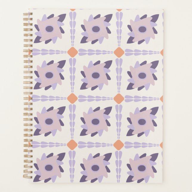 Purple pastel Decorative colourful tile  Planner (Front)