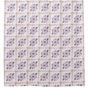 Purple pastel Decorative colourful tile Shower Curtain