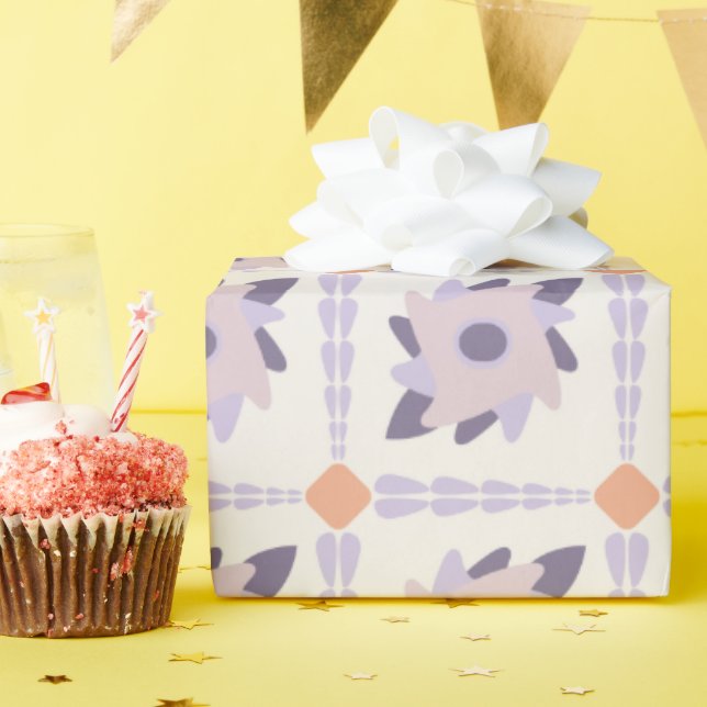Purple pastel Decorative colourful tile  Wrapping Paper (Birthday Party)