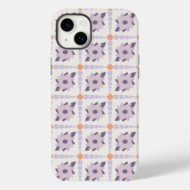 Purple Pastel Decorative Tile Pattern Case-Mate iPhone Case (Back)