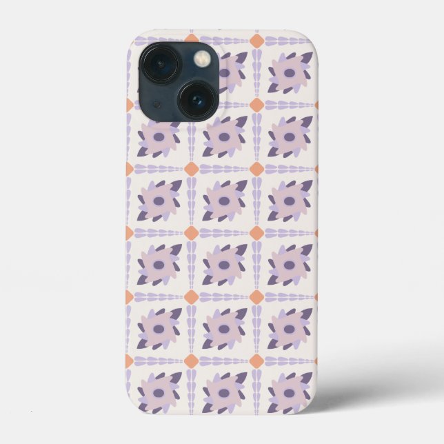 Purple Pastel Decorative Tile Pattern Case-Mate iPhone Case (Back)