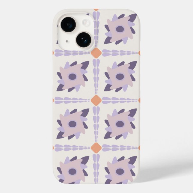 Purple Pastel Decorative Tile Pattern Case-Mate iPhone Case (Back)