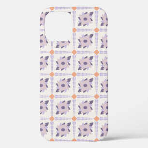 Purple Pastel Decorative Tile Pattern iPhone 12 Case