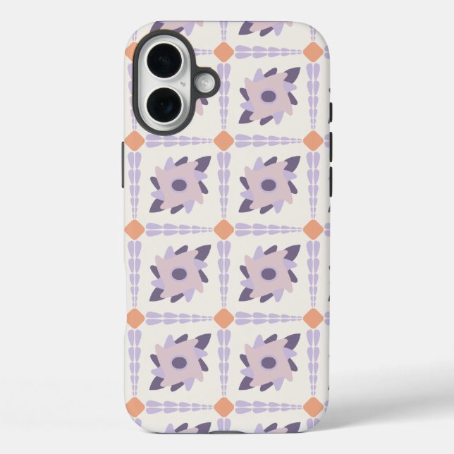 Purple Pastel Decorative Tile Pattern Case-Mate iPhone Case (Back)