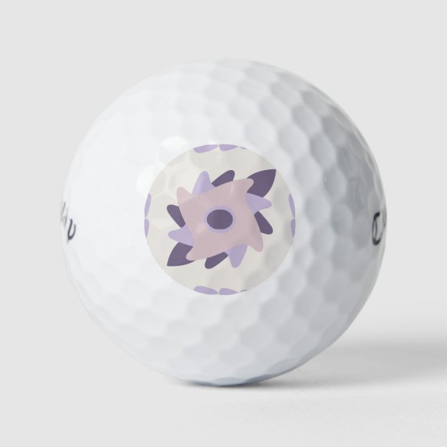 Purple Pastel Decorative Tile Pattern Golf Balls (Front)