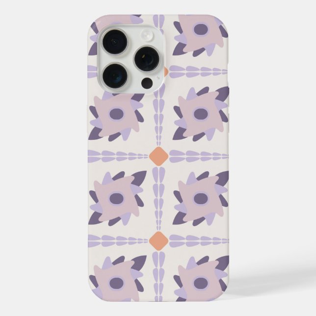 Purple Pastel Decorative Tile Pattern iPhone Case (Back)