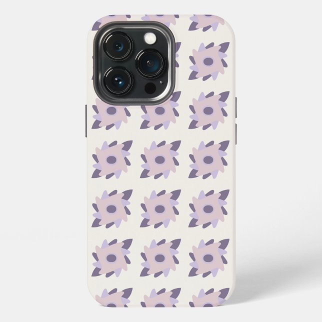 Purple Pastel Decorative Tile Pattern iPhone Case (Back)