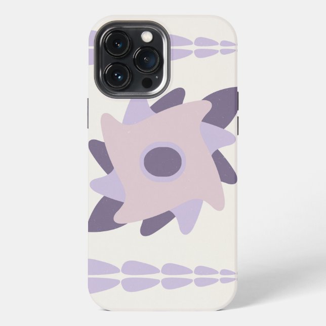 Purple Pastel Decorative Tile Pattern iPhone Case (Back)
