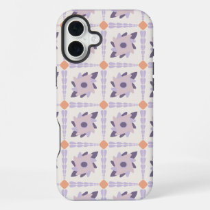 Purple Pastel Decorative Tile Pattern iPhone 16 Plus Case