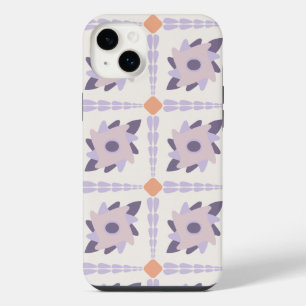 Purple Pastel Decorative Tile Pattern iPhone 14 Plus Case