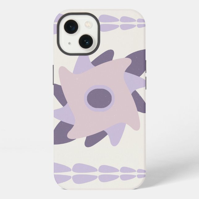 Purple Pastel Decorative Tile Pattern iPhone Case (Back)