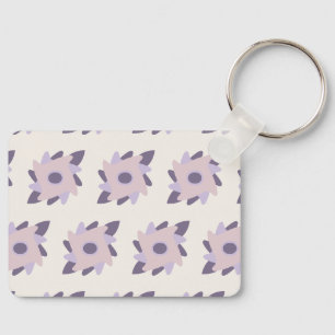 Purple Pastel Decorative Tile Pattern Key Ring