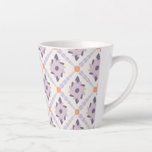 Purple Pastel Decorative Tile Pattern Latte Mug