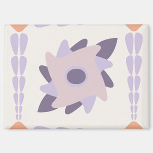 Purple Pastel Decorative Tile Pattern Magnet