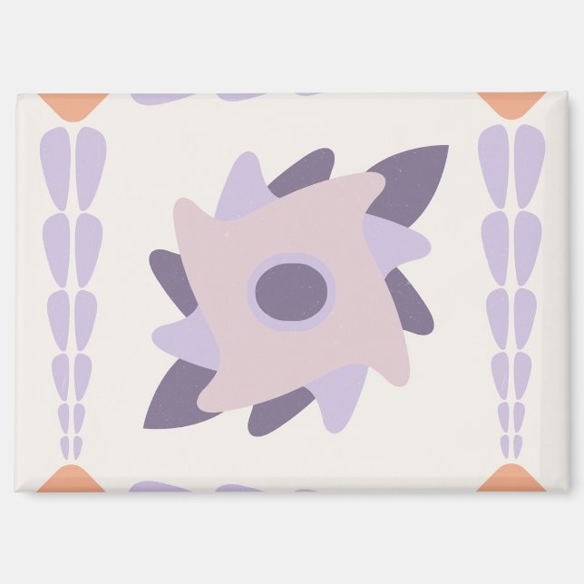 Purple Pastel Decorative Tile Pattern Magnet (Front)