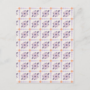 Purple Pastel Decorative Tile Pattern Postcard