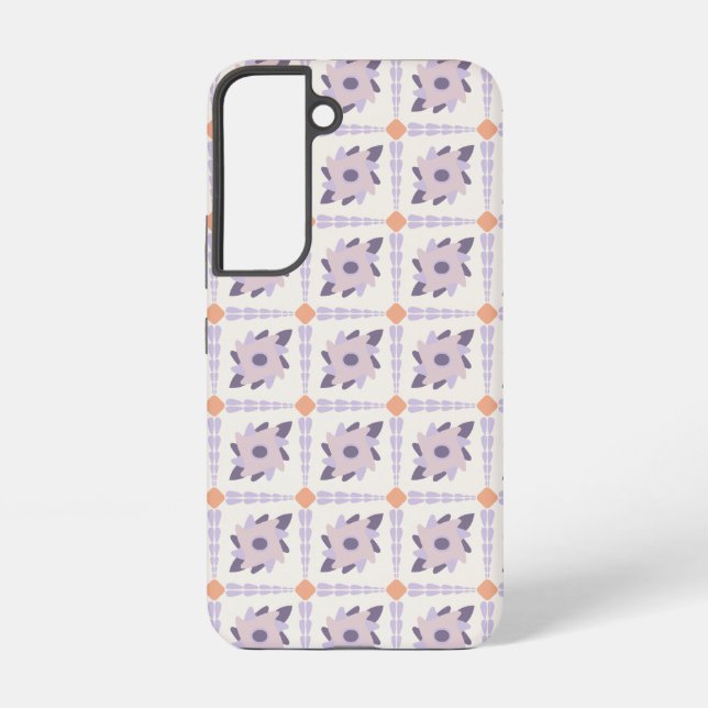 Purple Pastel Decorative Tile Pattern Samsung Galaxy S22 Case (Back)