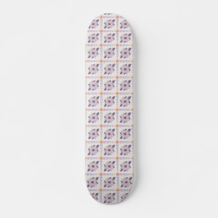 Purple Pastel Decorative Tile Pattern Skateboard