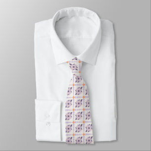 Purple Pastel Decorative Tile Pattern Tie