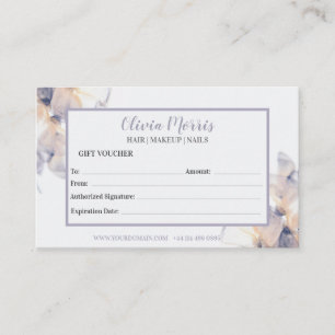 Purple pastel floral Gift Certificate template
