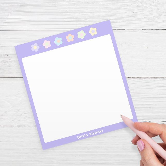 Purple Pastel Flower Personalised Notepad (Creator Uploaded)