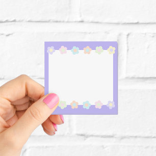 Purple Pastel Flower Sticky Notes