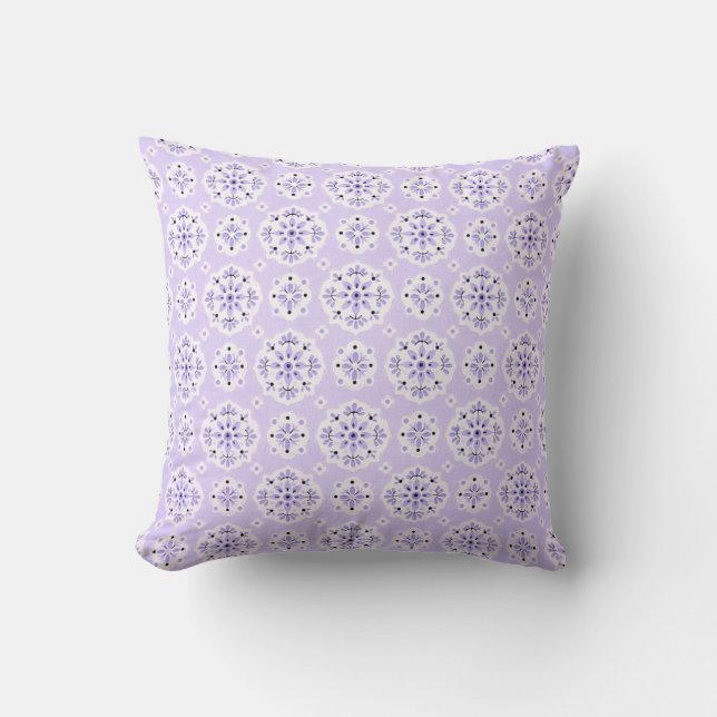Purple Pastel Pattern Pretty Vintage Cushion (Front)