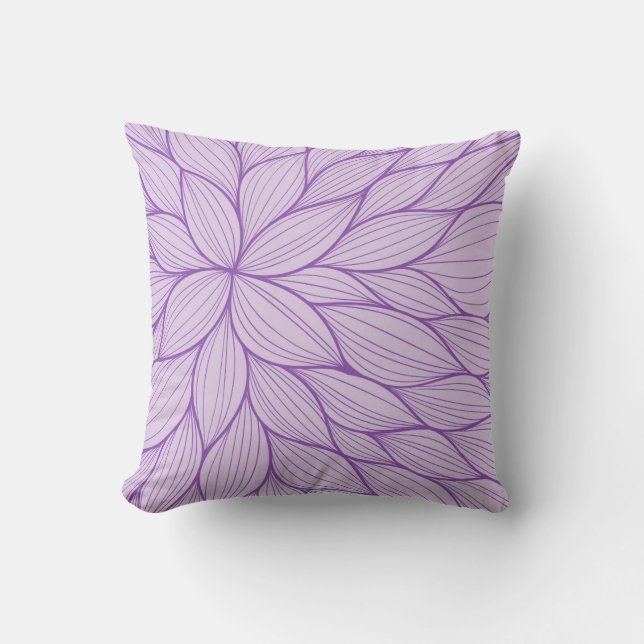 Purple Pastel Petal Watercolor Pillow (Front)