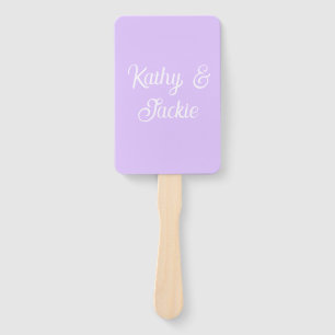 Purple pastel retro couple wedding name stylish na hand fan