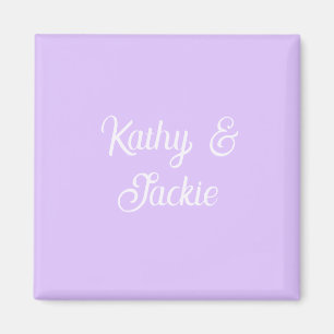 Purple pastel retro couple wedding name stylish na magnet