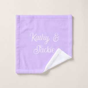 Purple pastel retro couple wedding name stylish na wash cloth