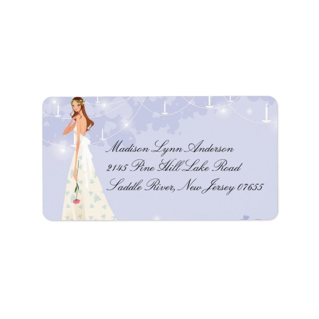 Purple Pastel Romantic Bride Return Address Label (Front)