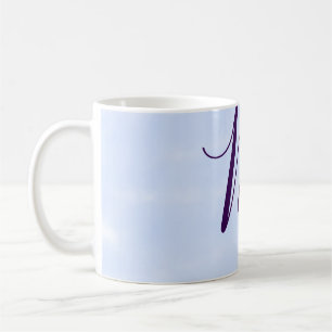 Purple pastel watercolor monogram name letterretro coffee mug