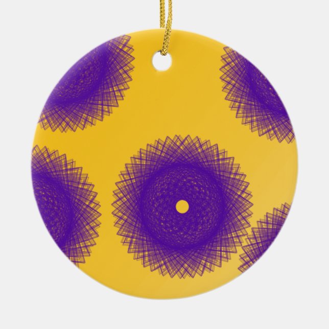 purple patches ceramic ornament (Front)