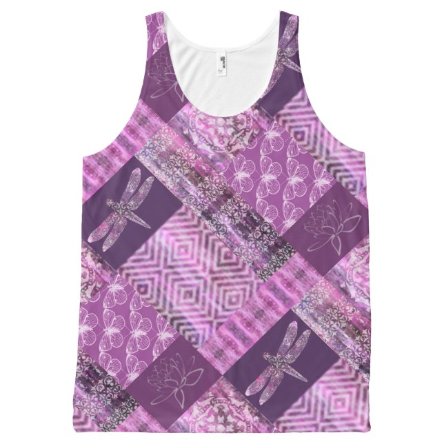 Purple Patina: Mosaic All-Over Print Singlet (Front)