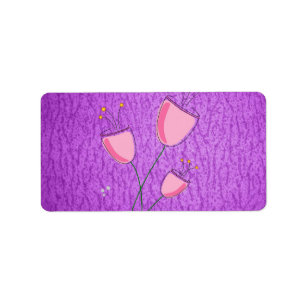 Purple Pattern Floral Labels