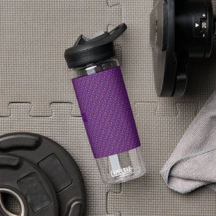 Purple pattern flowers red poppy insulated water bottle