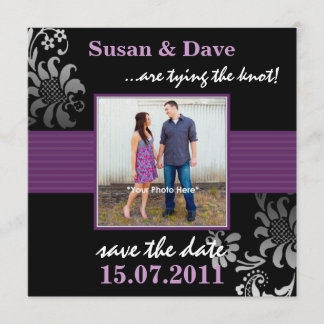 Purple Pattern Photo Save the Date