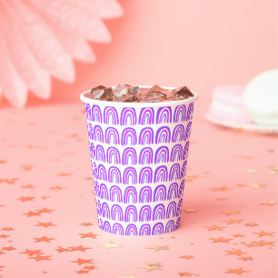 Purple Pattern Rainbow Boho Custom Paper Cups