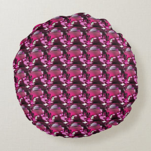 Purple Pattern Round Cushion