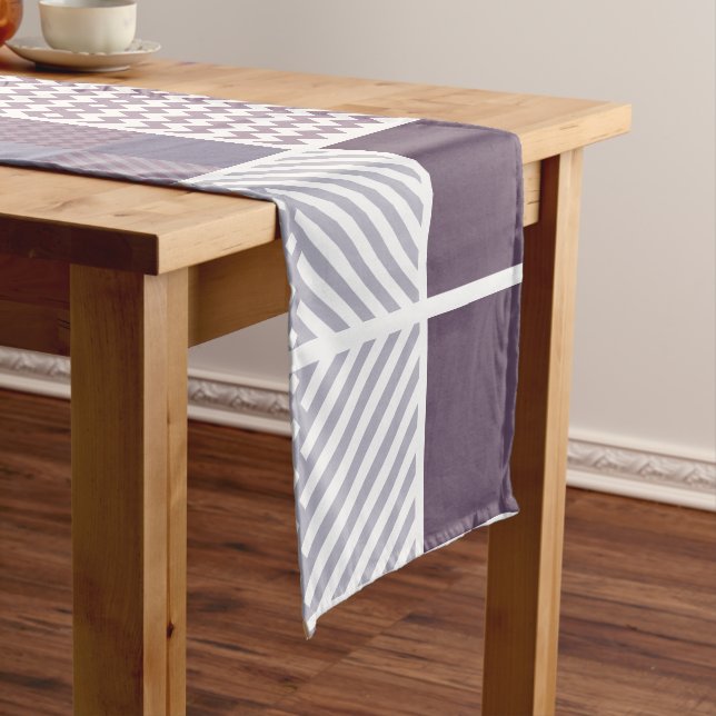 Purple Pattern Short Table Runner (In Situ)
