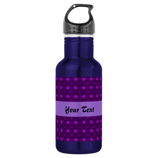 Purple pattern with stars 532 ml water bottle (Front)