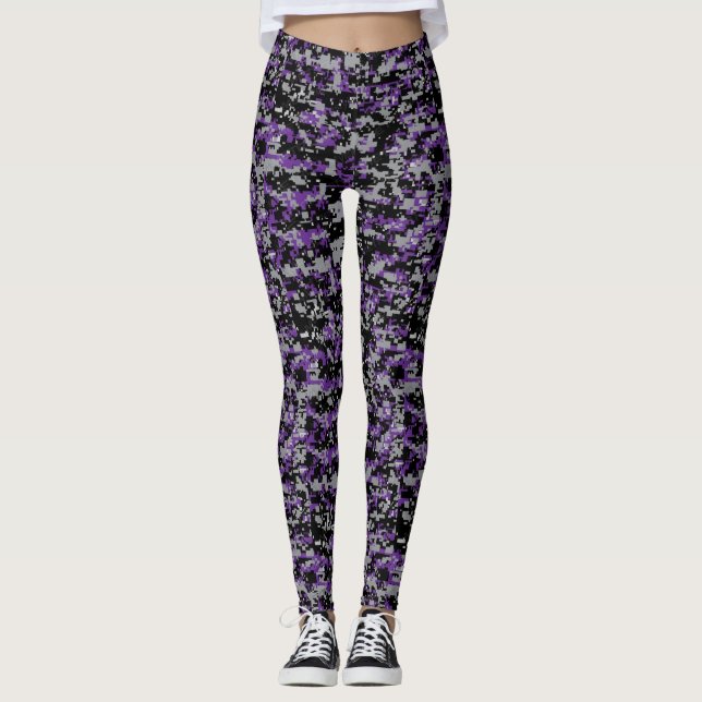 Purple Pattern Women's Camouflage Leggings (Front)