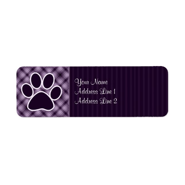 Purple Paw Print Return Address Label (Front)